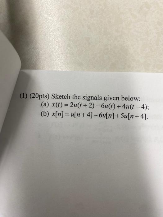 Solved (1) (20pts) Sketch the signals given below: (a) | Chegg.com