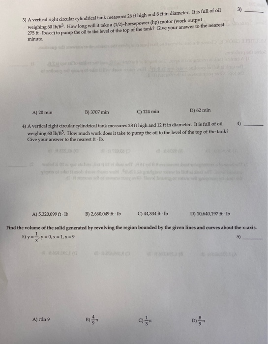 Solved 3) 3) A vertical right circular cylindrical tank | Chegg.com