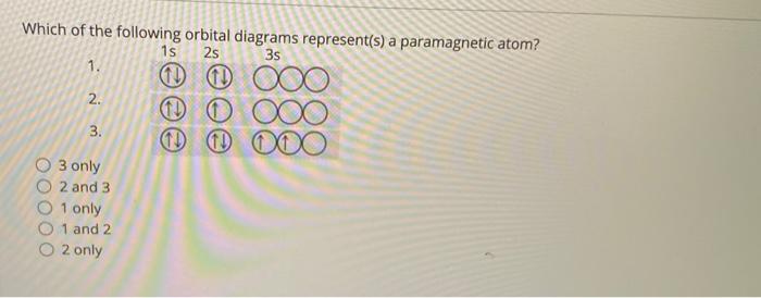 Solved 2. Which of the following orbital diagrams | Chegg.com