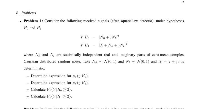 Solved 2 B. Problems . Problem 1: Consider The Following | Chegg.com