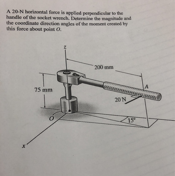 Solved A 20N horizontal force is applied perpendicular to