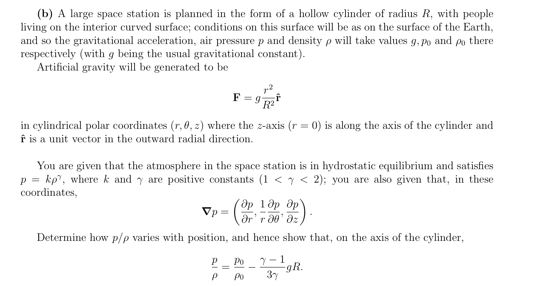 (b) ﻿r=(x,y,z) ﻿is a position vector.A large space | Chegg.com