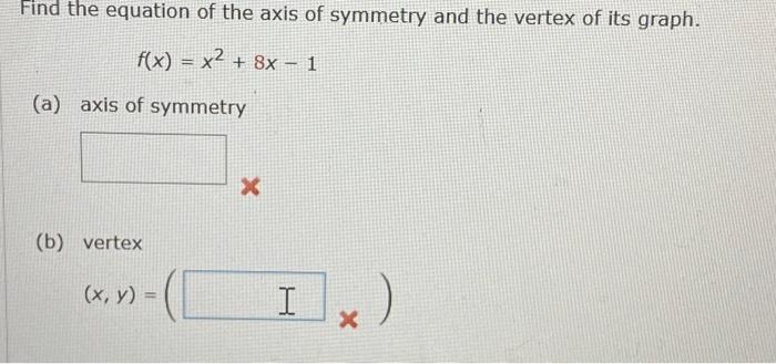 Solved Find the equation of the axis of symmetry and the | Chegg.com