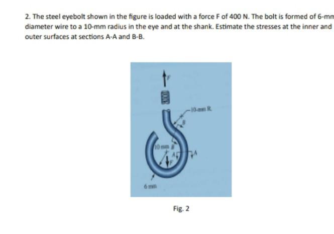 Solved 2 The Steel Eyebolt Shown In The Figure Is L solved-2-the-steel-eyebolt-shown-in-the-figure-is-l