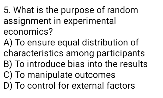 the purpose of random assignment is to module 6