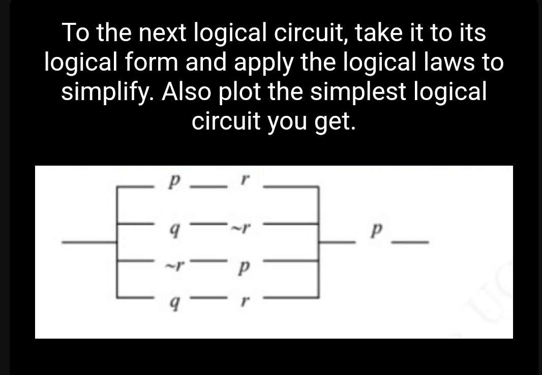 Solved To the next logical circuit, take it to itslogical | Chegg.com