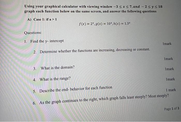 Solved Using your graphical calculator with viewing window | Chegg.com