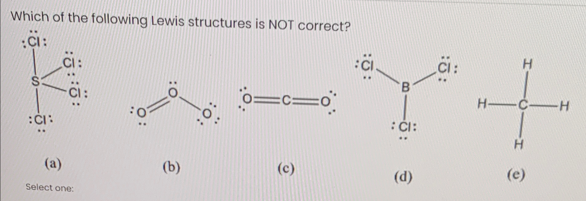 Solved Which of the following Lewis structures is NOT | Chegg.com