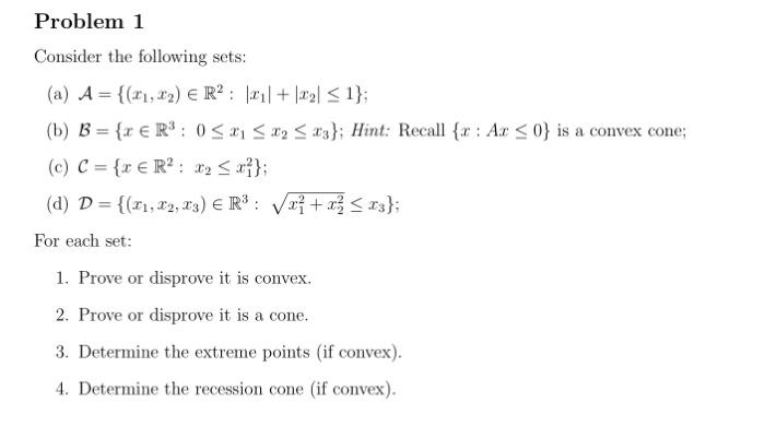 Solved Consider The Following Sets: (a) | Chegg.com