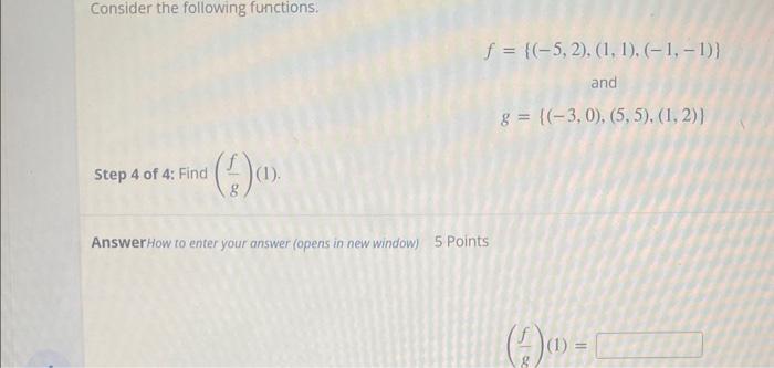 Solved Consider the following functions. | Chegg.com