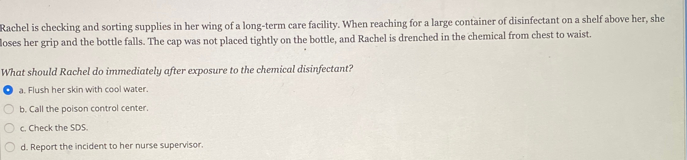 Solved Rachel is checking and sorting supplies in her wing | Chegg.com