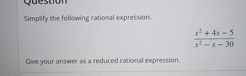 Solved Simplify the following rational | Chegg.com