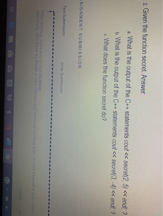 Solved 1. Answer the questions considering the following | Chegg.com