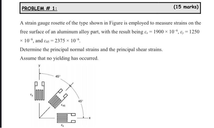 Solved A strain gauge rosette of the type shown in Figure is | Chegg.com