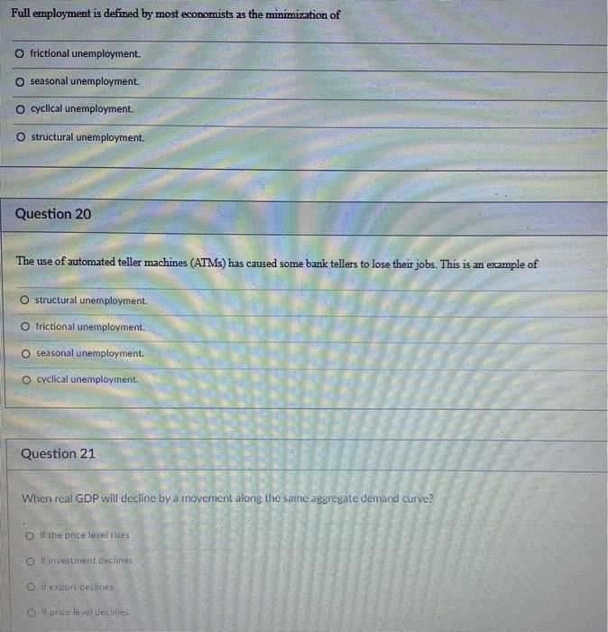 Solved Full employment is defined by most economists as the