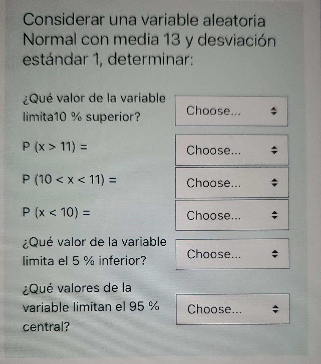 Considerar una variable aleatoria Normal con media 13 y desviación estándar 1, determinar: ¿Qué valor de la variable limita10