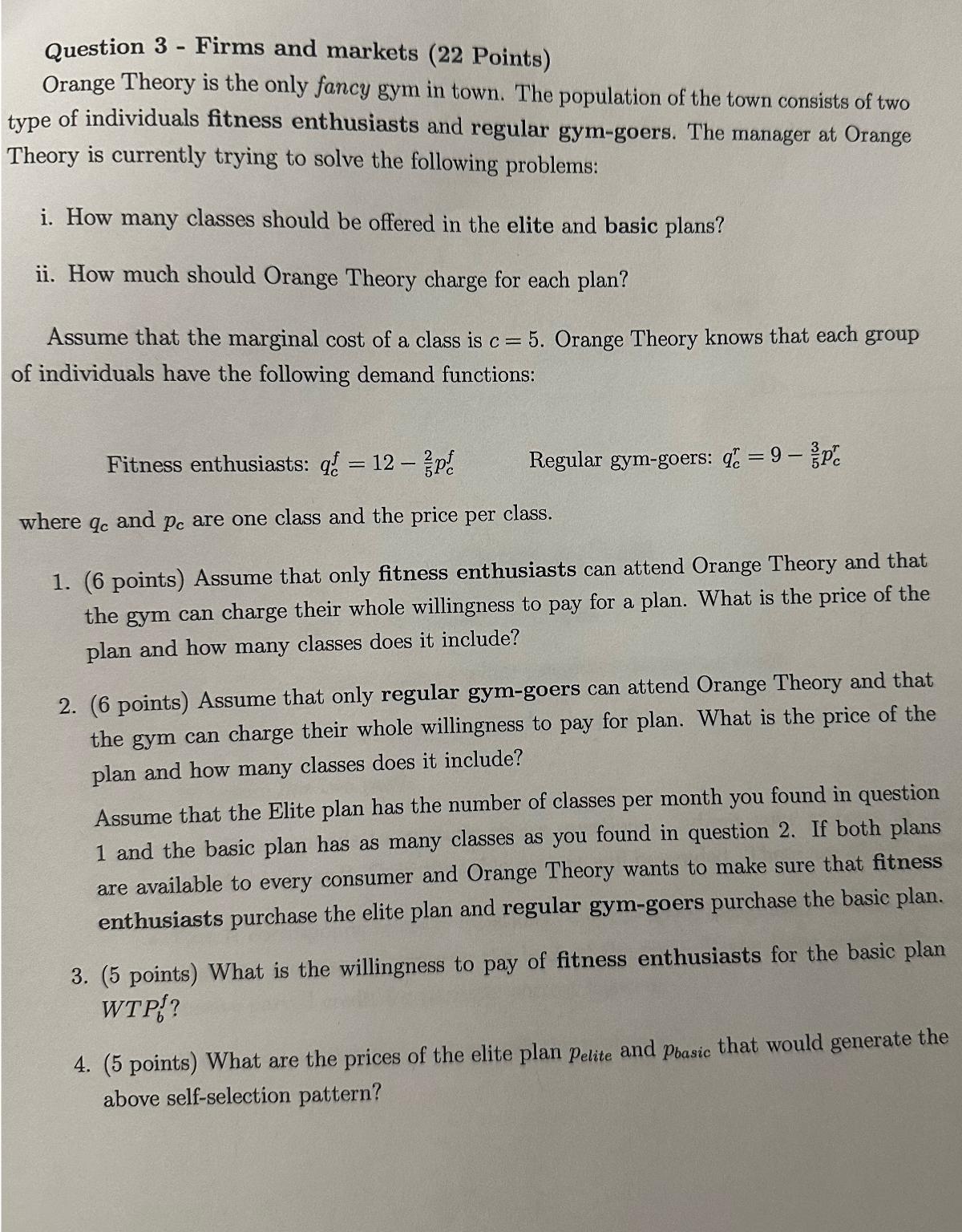 Solved Question 3 - ﻿Firms and markets (22 ﻿Points)Orange