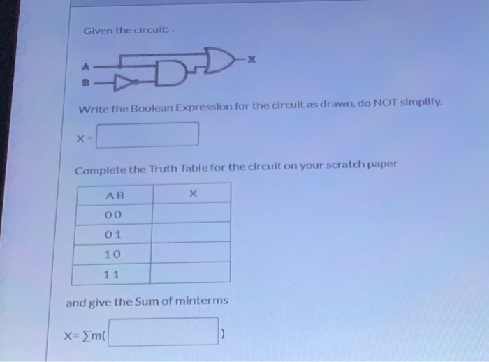 Solved Given The Circuit:. Write The Boolean Expression For | Chegg.com