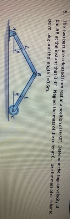 Solved 5. The two bars are released from rest at a position | Chegg.com