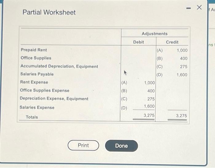 From the adjustments section of a worksheet, prepare | Chegg.com