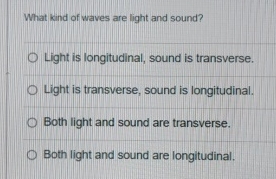 transverse waves light or sound