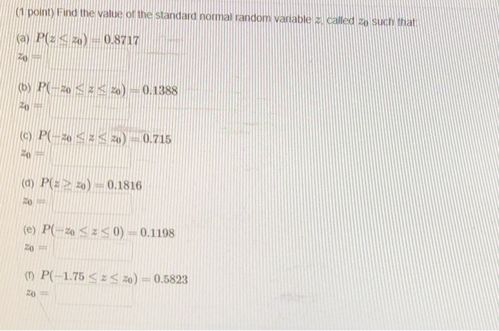Normal Pointy Solved (1 pointy Find the value of the standard normal | Chegg.com