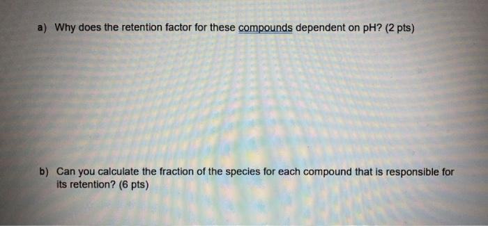 Solved classes. Below is a plot displaying retention factor, | Chegg.com