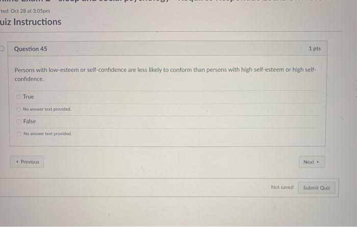 Solved ted: Oct 28 at 3:05pm uiz Instructions Question 45 1 | Chegg.com