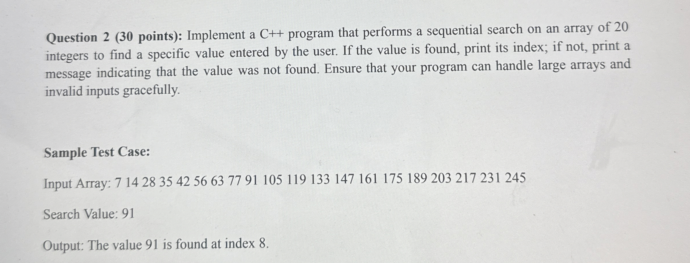 Solved Question 2 ( 30 ﻿points): Implement a C++ ﻿program | Chegg.com