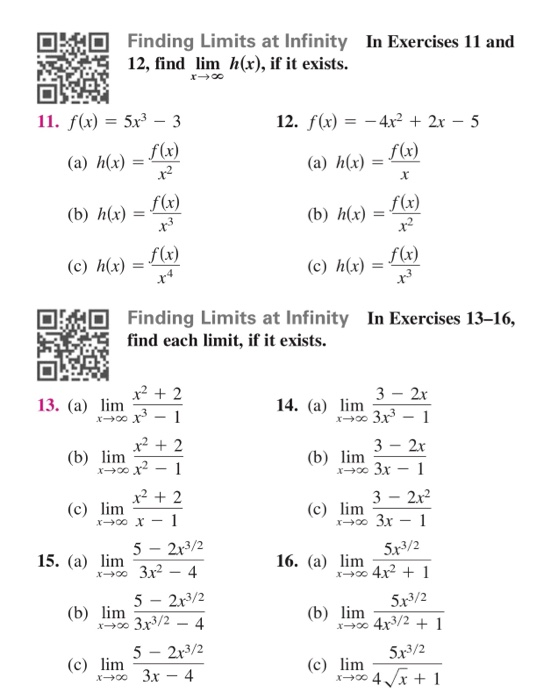 Solved In Exercises 11 and Finding Limits at Infinity 12, | Chegg.com