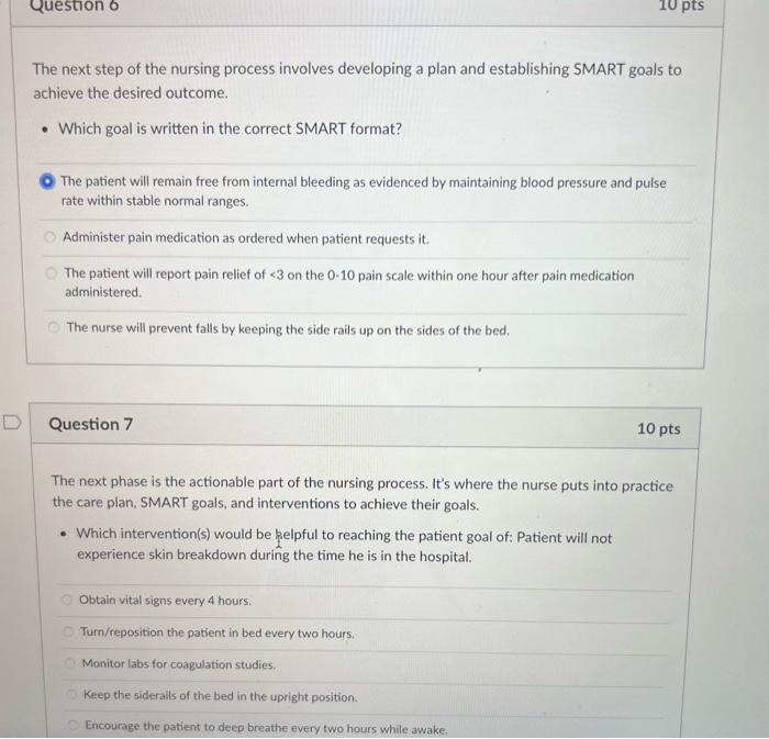 Solved The next step of the nursing process involves | Chegg.com