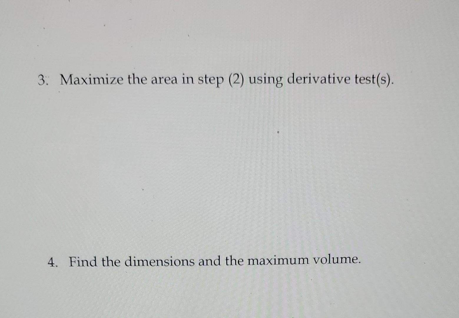 Solved Problem 3: Find The Dimensions Of The Open | Chegg.com