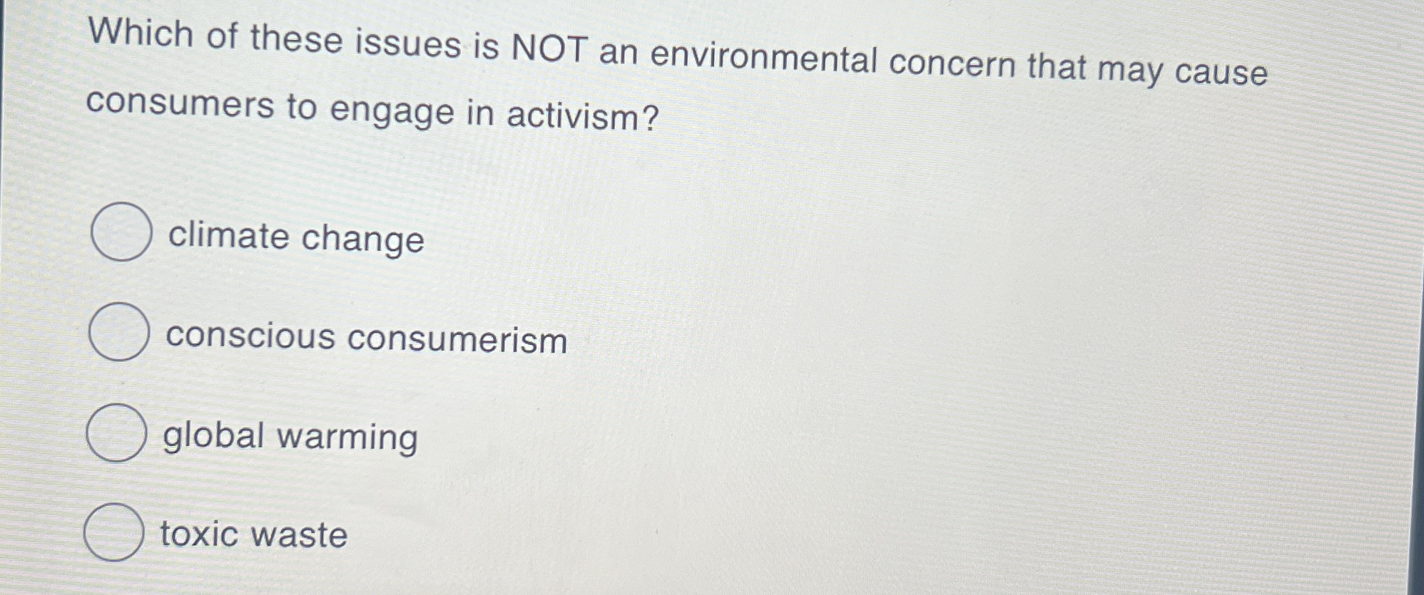 Solved Which of these issues is NOT an environmental concern | Chegg.com