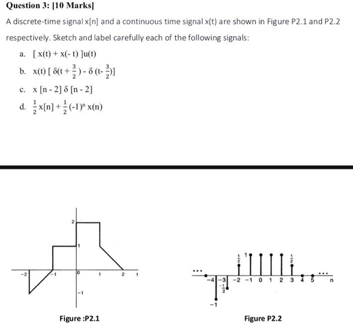 Solved Question 3 [10 Marks] A Discrete Time Signal X[n
