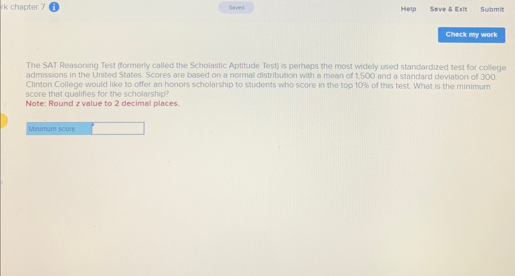 Solved rk chapter 7iHelpSave & ExItSubmitThe SAT Reasoning | Chegg.com