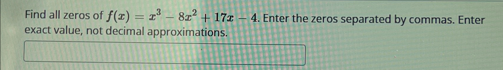 zeros of x 3 7x 2 4x 28