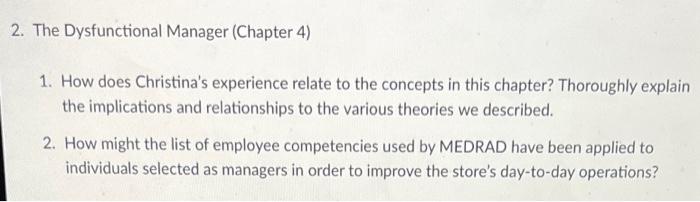 Solved 2. The Dysfunctional Manager (Chapter 4) 1. How does | Chegg.com
