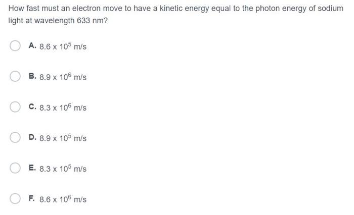 Solved How fast must an electron move to have a kinetic | Chegg.com