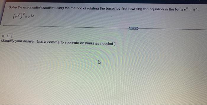 Solved Solve the exponential equation using the method of | Chegg.com
