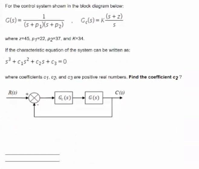 Solved For the control system shown in the block diagram | Chegg.com