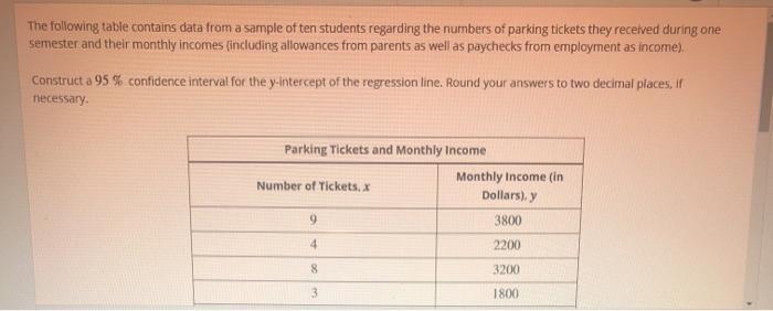 Solved The following table contains data from a sample of | Chegg.com