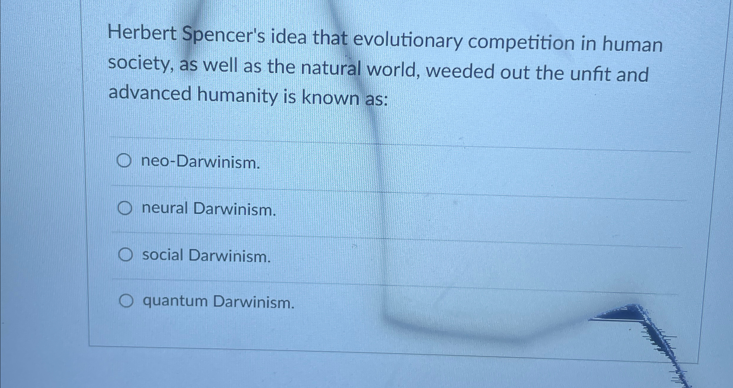 Solved Herbert Spencer's idea that evolutionary competition | Chegg.com