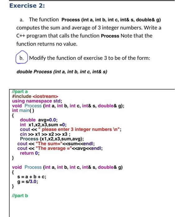 Solved Exercise 1 A Write A Program That Computes The Chegg