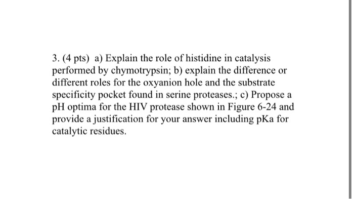 Solved 3. (4 pts) a) Explain the role of histidine in | Chegg.com