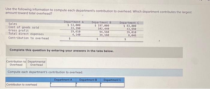 Solved Use the following information to compute each | Chegg.com