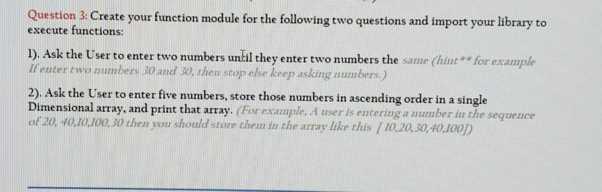 Solved PYTHON Please create these as 2 functions that can be | Chegg.com