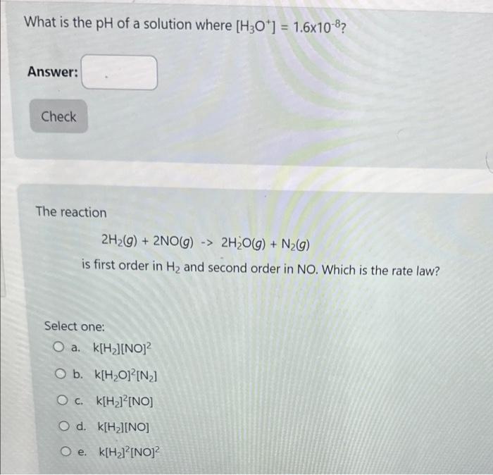 if the ph of a solution is 4.60 the h3o   is