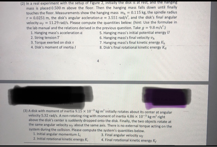Solved (2) In a real experiment with the setup of Figure 2, | Chegg.com