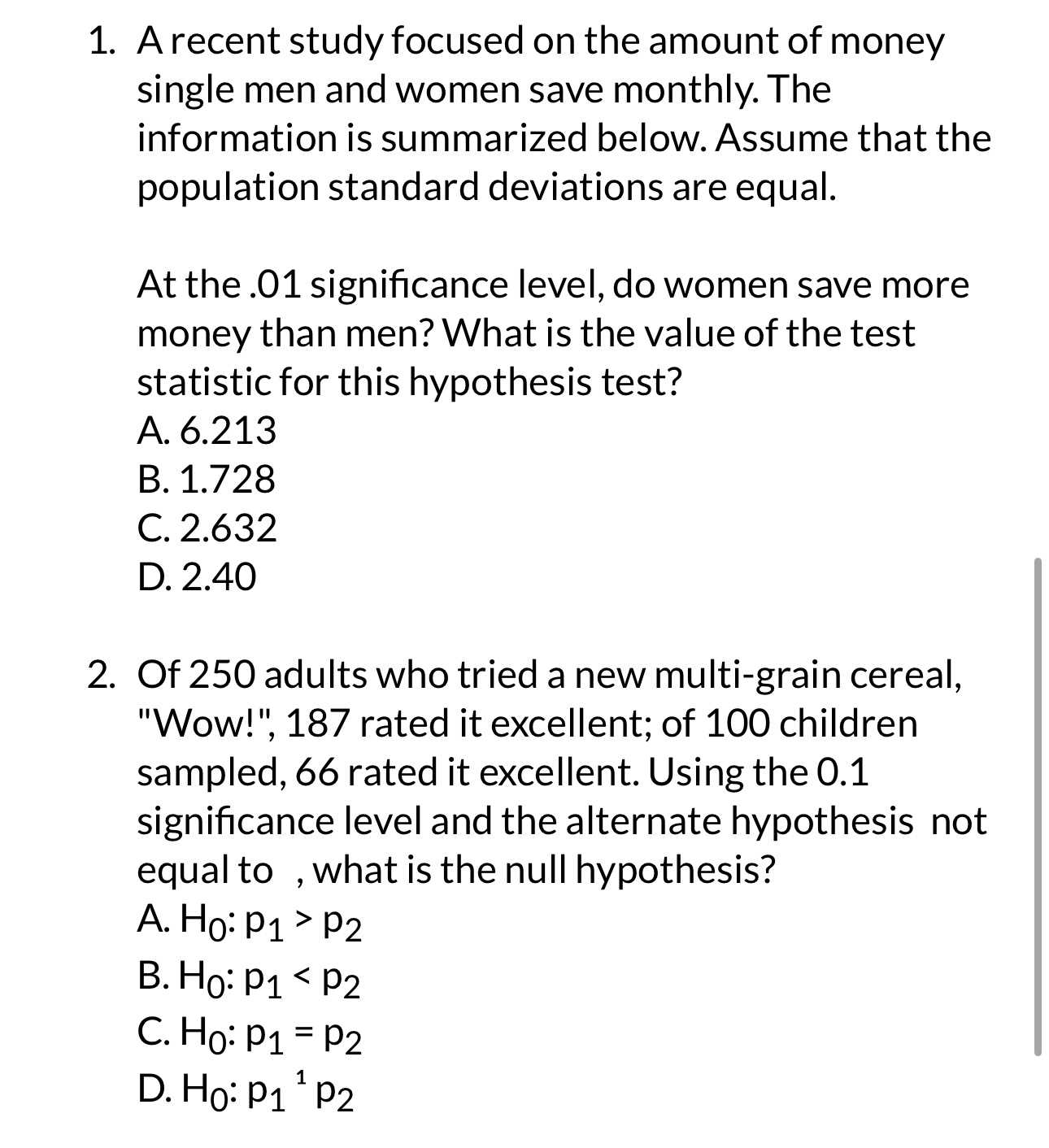 Solved A Recent Study Focused On The Amount Of Money Single