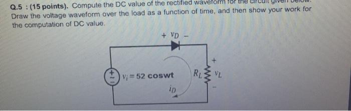 Solved Q.5 : (15 points). Compute the DC value of the | Chegg.com